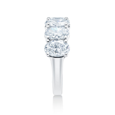 Made To Order 3.50 CTW Five Stone Oval Brilliant Lab Grown Diamond Ring