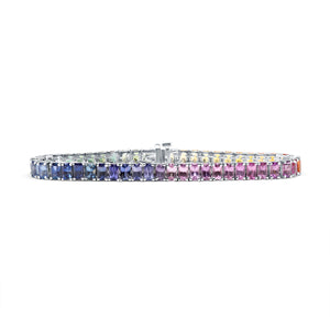 22 CTTW Rainbow Sapphire Eternity Tennis Bracelet