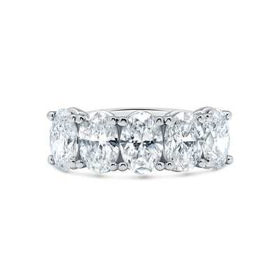 Made To Order 3.50 CTW Five Stone Oval Brilliant Lab Grown Diamond Ring