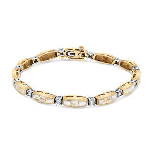 Diamond & Gold In Quartz Bracelet
