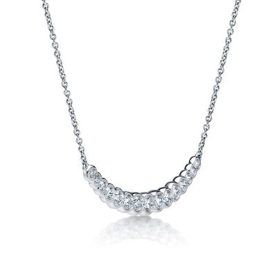 Curved Diamond Bar Necklace