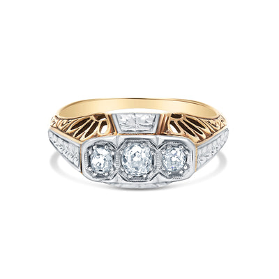 Art Deco Old European Cut Diamond Engagement Ring