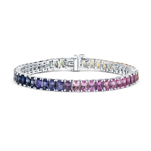 22 CTTW Rainbow Sapphire Eternity Tennis Bracelet