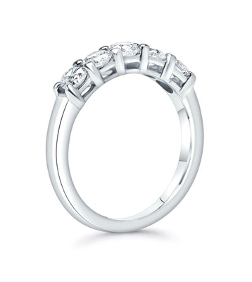 1.00 cttw Five Stone Platinum & Diamond Band