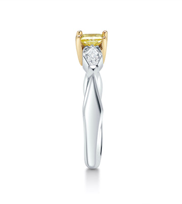 Natural Fancy Yellow Diamond Engagement Ring