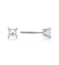 Load image into Gallery viewer, 0.55 Carat Total Weight Princess Cut Studs