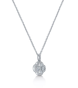 1 Carat Floral Motif Diamond Necklace