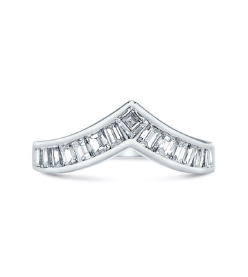 Vintage Platinum & Diamond Baguette Cut Diamond Band