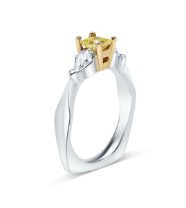 Natural Fancy Yellow Diamond Engagement Ring