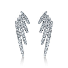 Load image into Gallery viewer, Four Row Diamond Stud Earrings