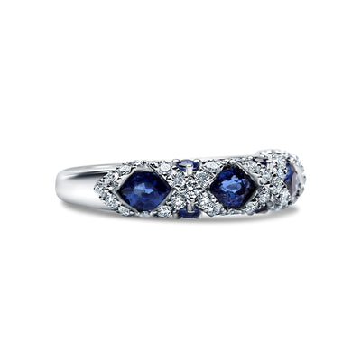 Sapphire & Diamond Platinum Ring