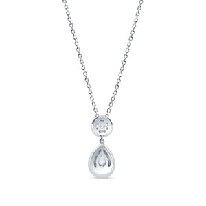 Dangly Pear Double Halo Necklace
