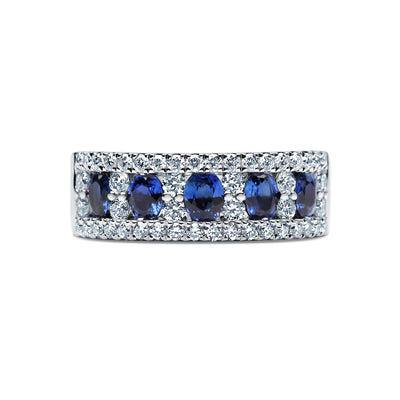 Sapphire & Diamond Platinum Engagement Ring