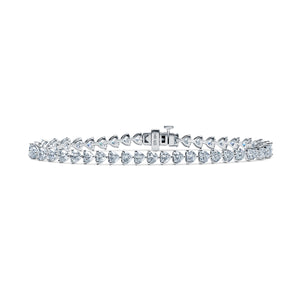 9 Carat Heart Diamond Tennis Bracelet