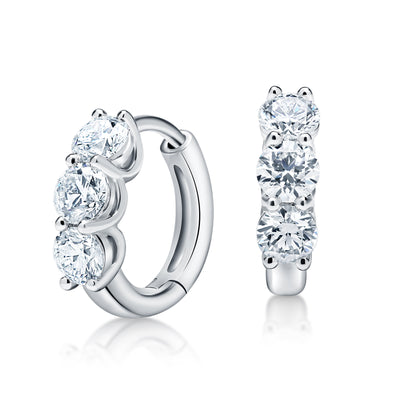 1.20 Carat Petite Diamond Hoop Earrings