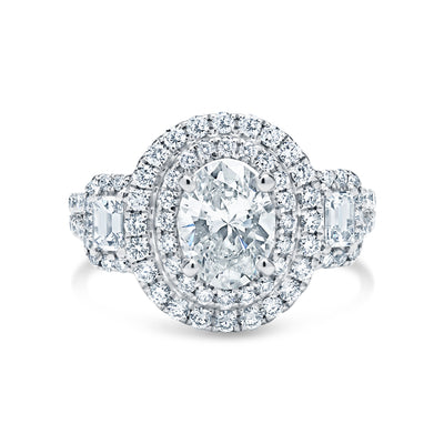 Oval Double Halo Engagement Ring