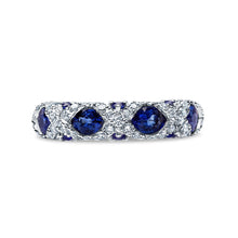 Load image into Gallery viewer, Sapphire & Diamond Platinum Ring