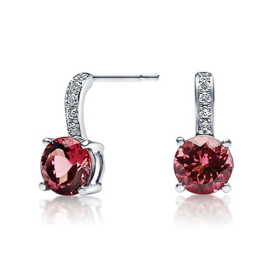 Pink Tourmaline & Diamond Earrings