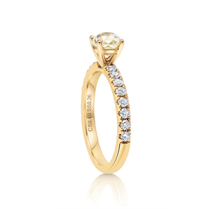 Rose Cut Petite Diamond Engagement Ring