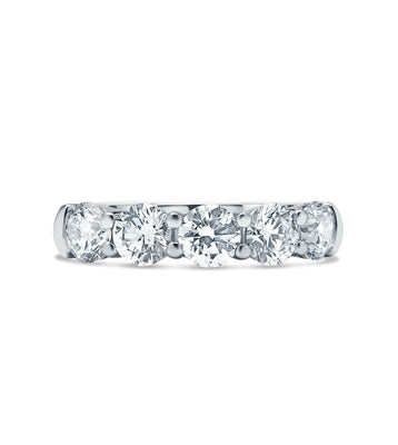 2.00 cttw Five Stone Platinum Wedding Band