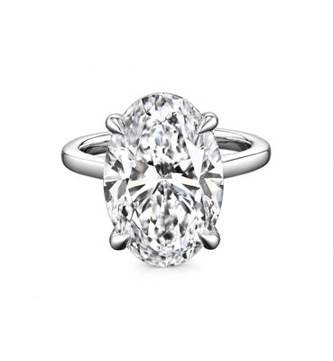 5.01 Carat E SI1 Oval Diamond Engagement Ring
