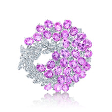 Load image into Gallery viewer, Vintage Pink Sapphire &amp; Diamond Brooch