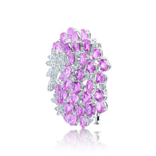 Load image into Gallery viewer, Vintage Pink Sapphire &amp; Diamond Brooch