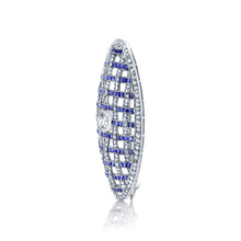 Load image into Gallery viewer, Platinum Sapphire &amp; Diamond Pin