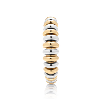 Bvlgari 18k Yellow Gold & Stainless Steel Flexible Cuff Bracelet