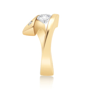1.00 Carat Diamond Solitaire Bypass Style Ring