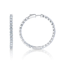 Load image into Gallery viewer, 10 CTTW G VS Diamond Inside Outside Hoop Earrings
