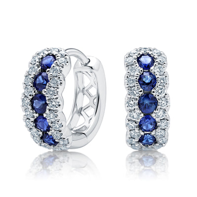 Diamond & Sapphire Petite Hoop Earrings