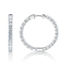 Load image into Gallery viewer, 10 CTTW G VS Diamond Inside Outside Hoop Earrings