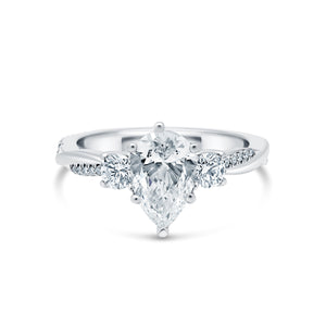 1.50 Carat Pear Cut Diamond Engagement Ring