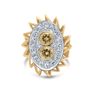 Fancy Yellow Vintage Diamond Cocktail Ring