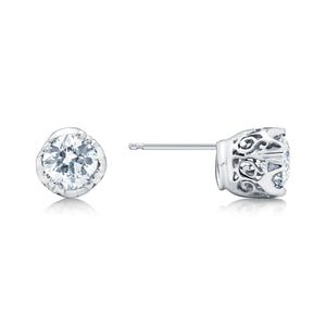 1.91 Carat Antique Diamond Stud Earrings