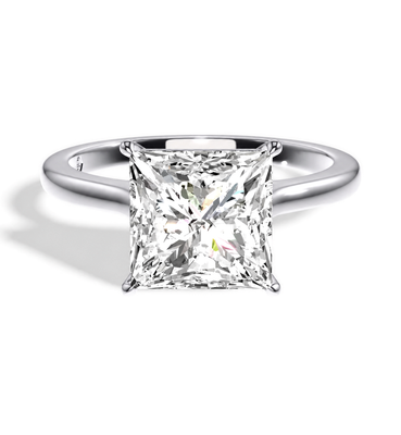 3.53 Carat F VS2 Princess Cut Diamond Engagement Ring