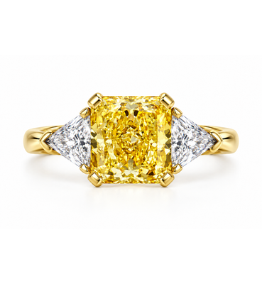 5.01 Carat GIA Natural Fancy Yellow Diamond Engagement Ring