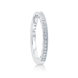 Tacori 'Crescent' Platinum & Diamond Princess Cut Bands