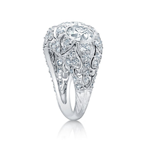 Circa 1935 3.86 Carat Vintage Diamond Cocktail Ring