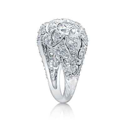 Circa 1935 3.86 Carat Vintage Diamond Cocktail Ring