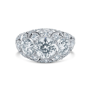 Circa 1935 3.86 Carat Vintage Diamond Cocktail Ring