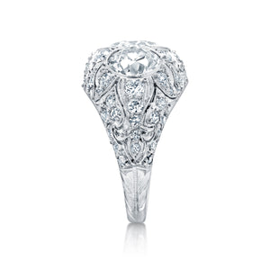 Circa 1935 3.86 Carat Vintage Diamond Cocktail Ring