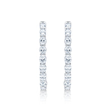 Load image into Gallery viewer, 4 CTTW G VS Oval Diamond Inside Outside Hoop Earrings