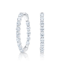 Load image into Gallery viewer, 4 CTTW G VS Oval Diamond Inside Outside Hoop Earrings