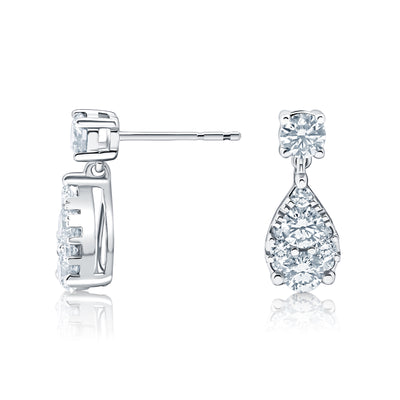1.50 CTTW Dangly Diamond Earrings