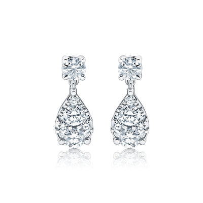 1.50 CTTW Dangly Diamond Earrings
