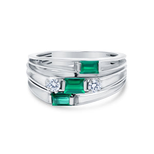 Emerald & Diamond Custom Ring