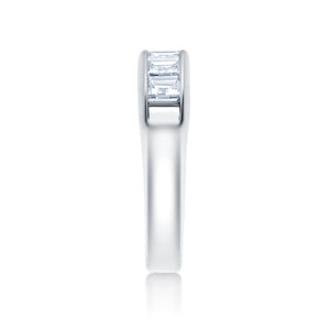 1.00 carat Five Stone Asscher Cut Diamond & Platinum Band