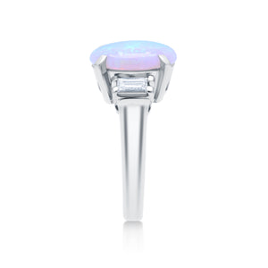 2.67 Carat Opal & Diamond Platinum Ring